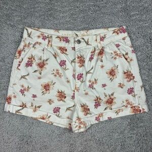 American Eagle Shorts Womens 10 Mom Short Cotton Flowers Floral Chic Denim Beach